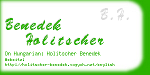 benedek holitscher business card